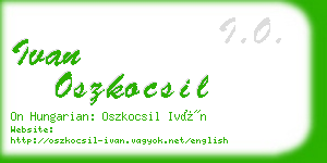 ivan oszkocsil business card